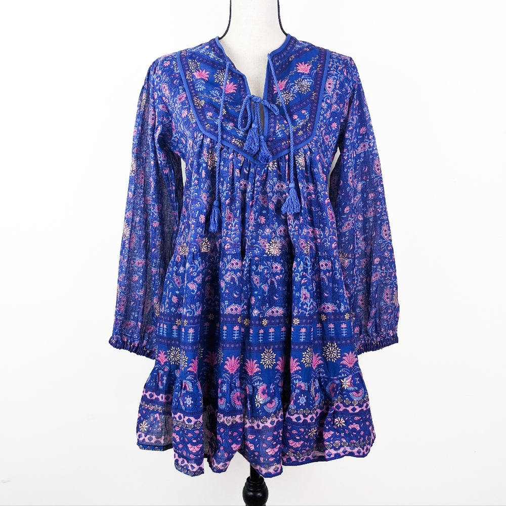 🦋LAST🦋 NWT Blue Boheme Sienna Long Sleeve Mini Dress, Indigo